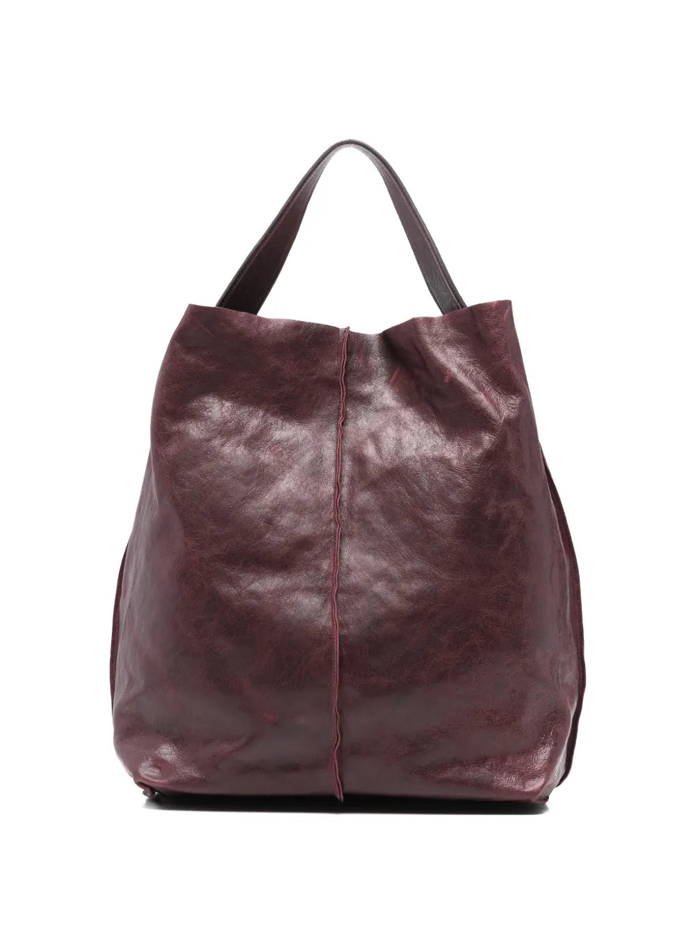 Sommet Sahara hobo bag in barolo burgundy vegetable-tanned leather, handmade in Italy with removable interior pouch.