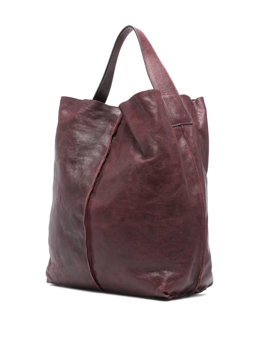 Sommet Sahara hobo bag in barolo burgundy vegetable-tanned leather, handmade in Italy with removable interior pouch.
