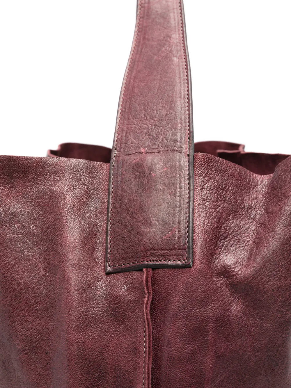 Sommet Sahara hobo bag in barolo burgundy vegetable-tanned leather, handmade in Italy with removable interior pouch.