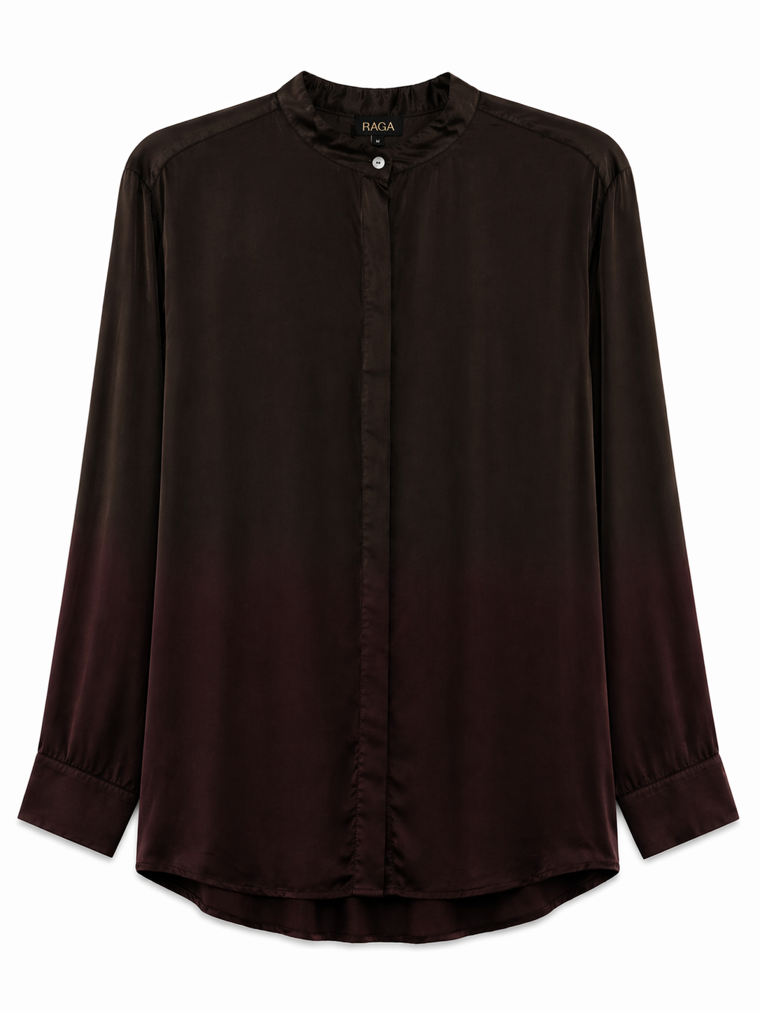 Yavi tie-dye fluid shirt in dark brown — 100% cupro
