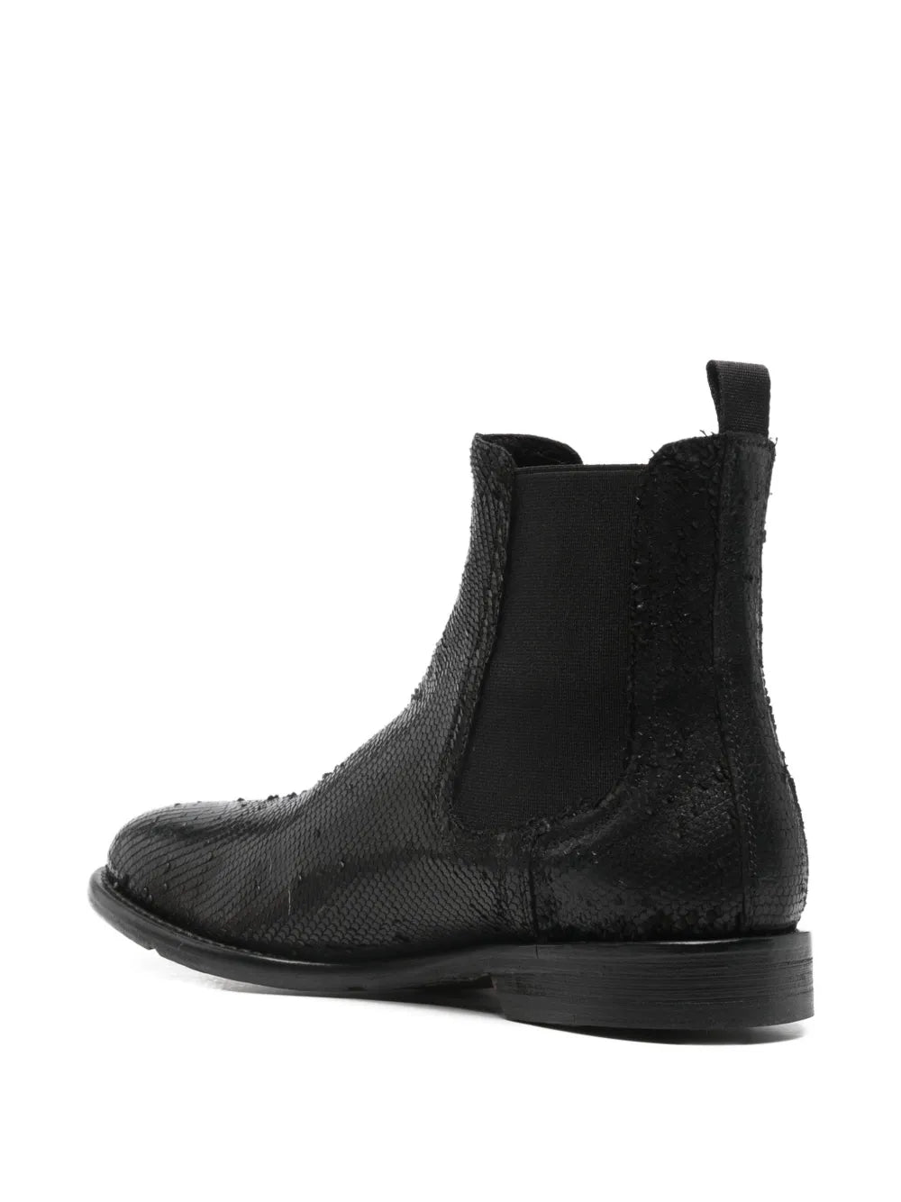 Women’s Chelsea boot by SOMMET in black cochinilla leather, handmade in Italy