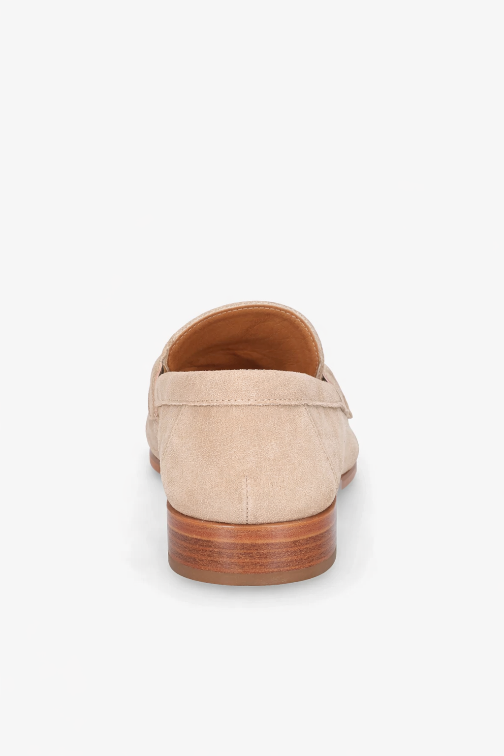 women oatmeal suede penny loafer with classic italian construction and low heel elegant everyday shoe