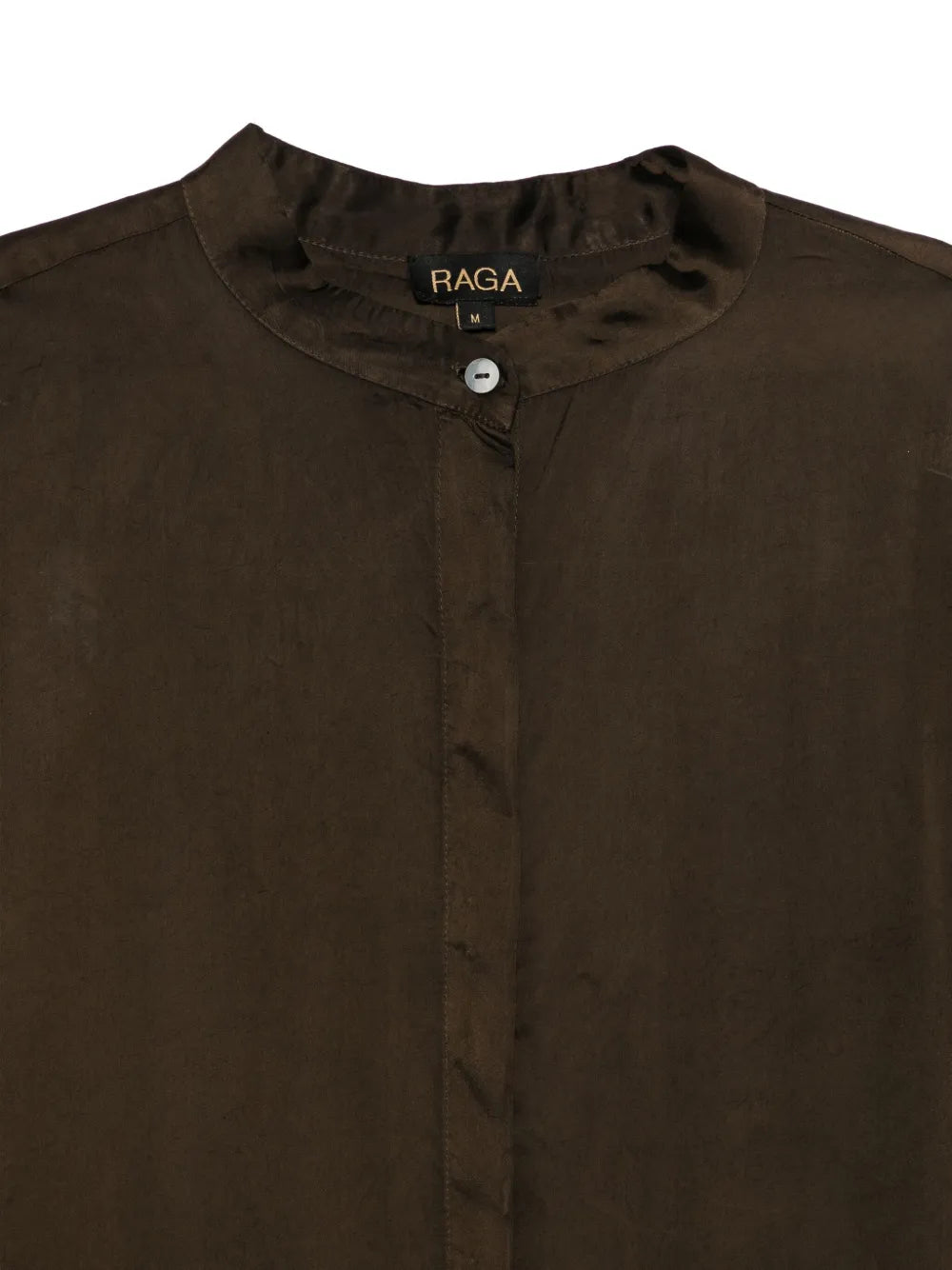 Yavi SS26 — fluid tie-dye shirt in dark brown, handcrafted cupro
