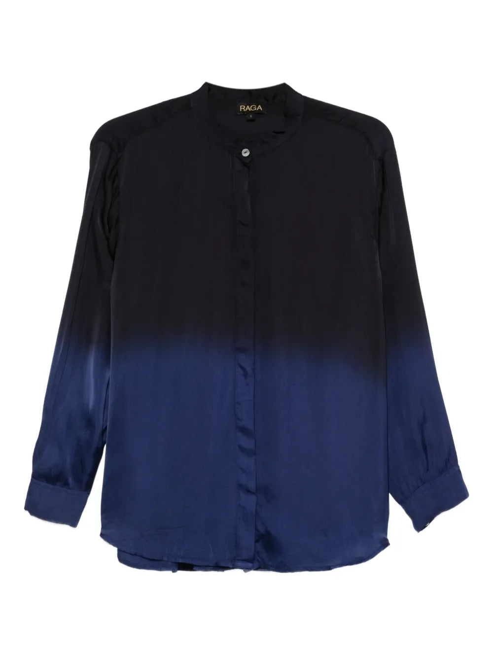 Yavï tie-dye shirt in 100% cupro with black and navy blue gradient