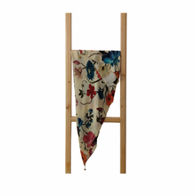 Load image into Gallery viewer, Off-White Floral Silk Scarf