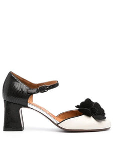 White Heeled Shoe - Black