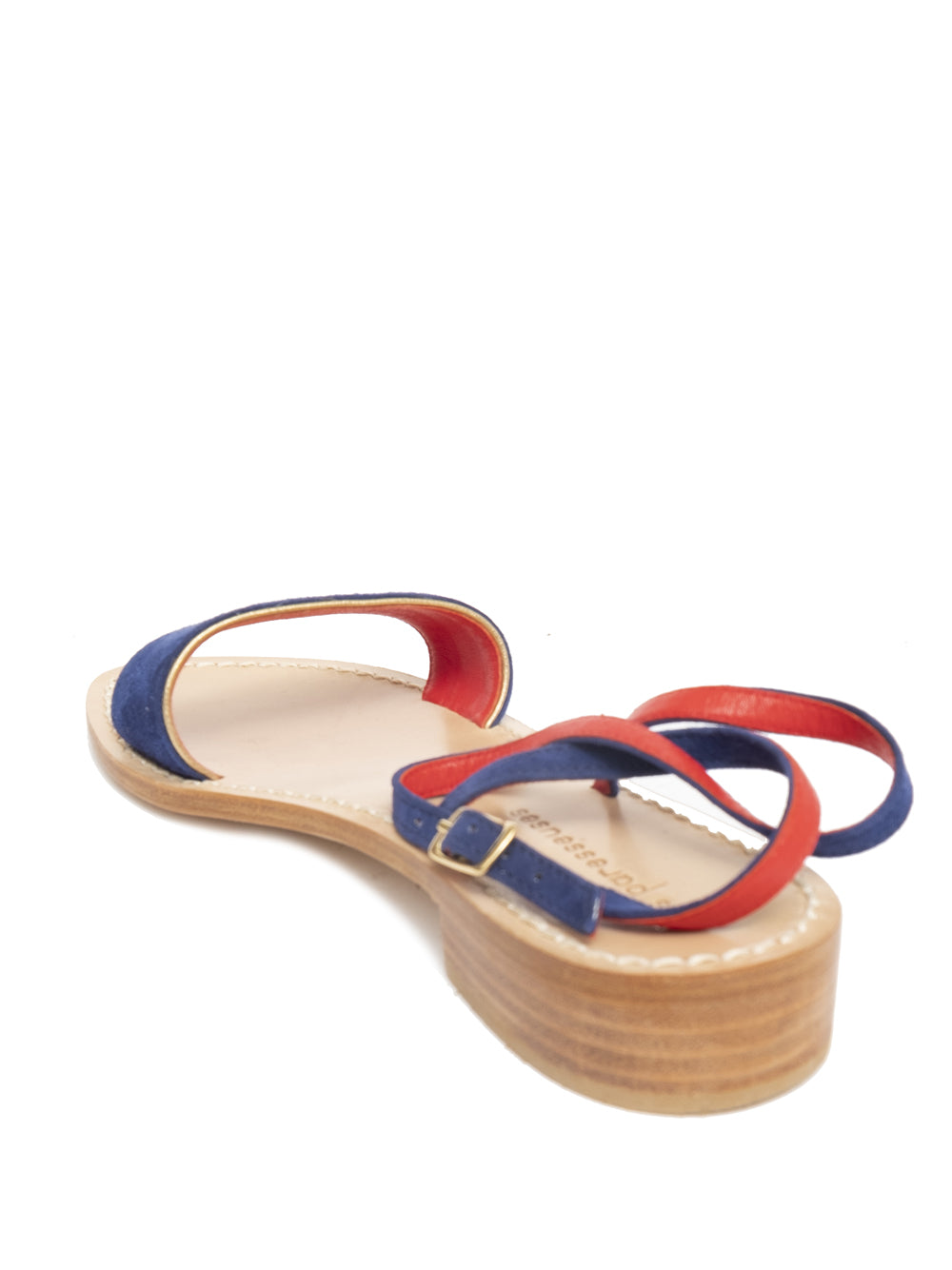 Blue Suede Flat Sandal 