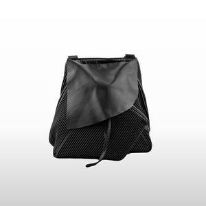 Black Pleated Napa Tote Bag