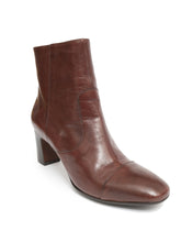 Load image into Gallery viewer, Brown Medium Heel Ankle Boot