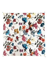 Load image into Gallery viewer, Off-White Floral Silk Scarf