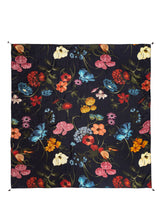 Load image into Gallery viewer, Pañuelo Seda Floral Negro